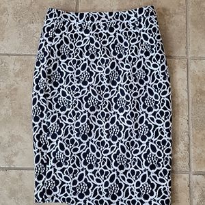 Navy Eva Mendes Floral Skirt